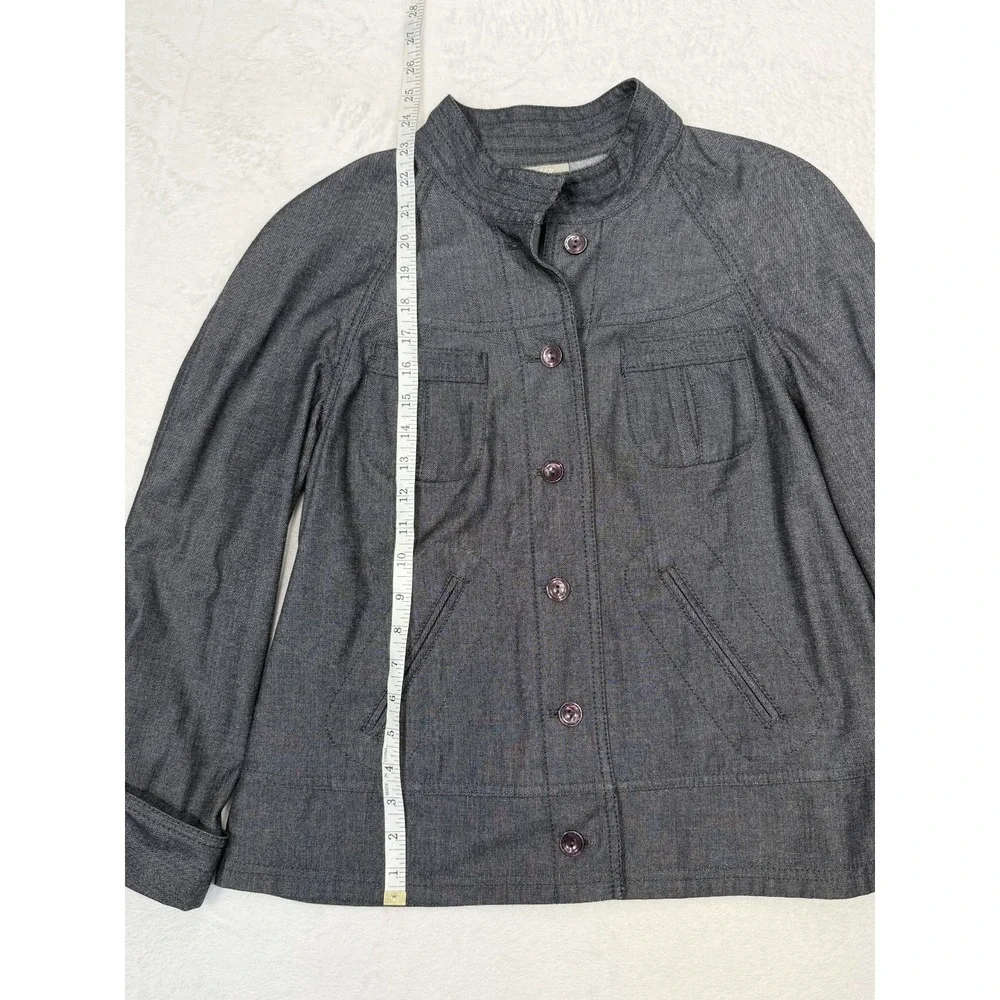 J Jill Jean Jacket Dark Denim Look Blazer Stretch Size Medium Comfy Workwear - Picture 3 of 8